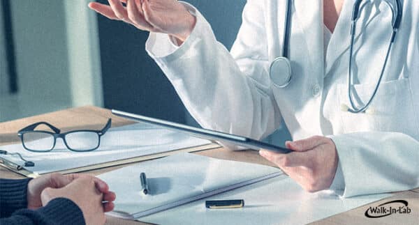 a doctor talking to a patient