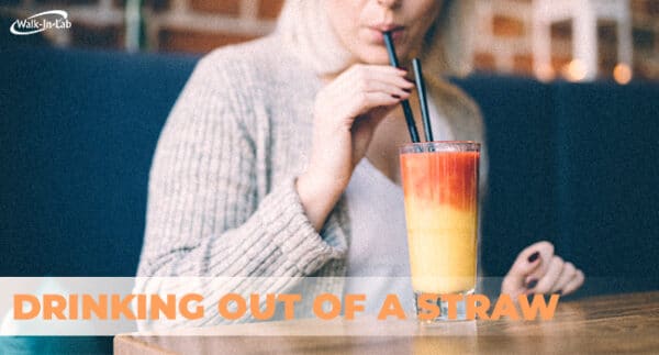 Drinking out of a straw