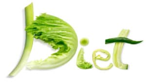 Diet written in green vegetables