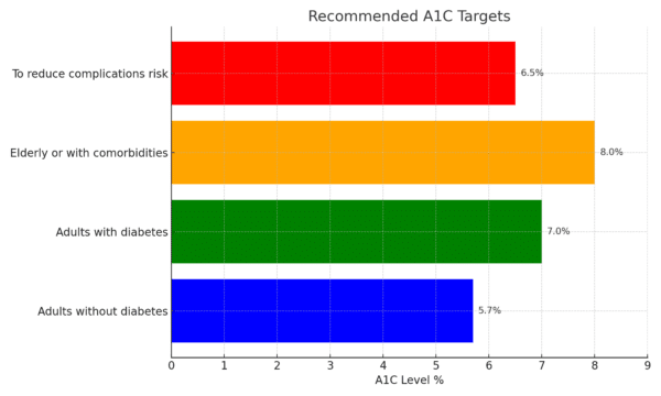 normal A1C level is below 5.7%